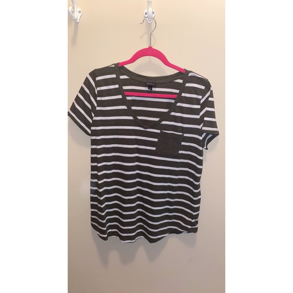 Torrid size 0 green striped tee